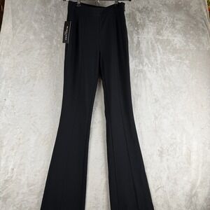 Marciano by Guess High Waisted Flare Leg Pants Jet Black Pintuck Seam Size 2 NEW